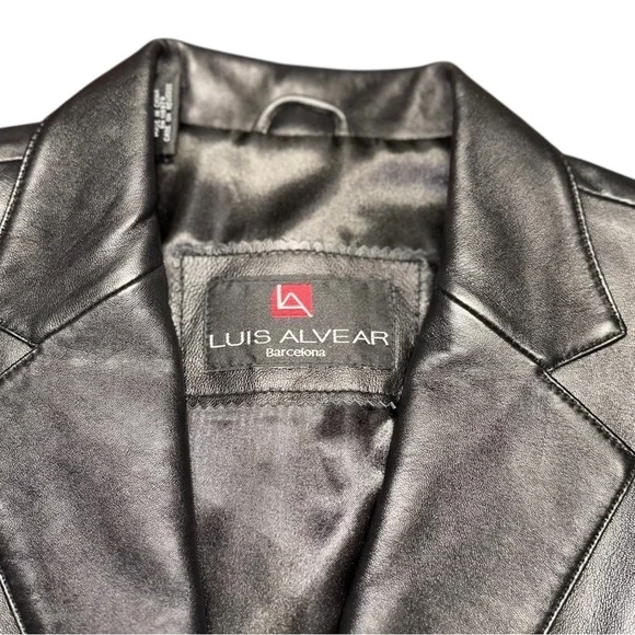 Vintage Luis Alvear ~ Women’s 100% Genuine Soft Leather Black Jacket ~ Size L - Picture 4 of 14